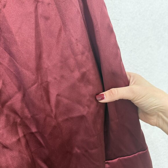 NSR Pants Womens Large Burgundy Satin Cargo Drawstring Elastic Waist Pockets - Picture 10 of 11